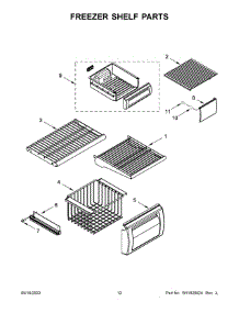 07 - Freezer Shelf Parts parts for Whirlpool Refrigerator KBSN702MPS00 from AppliancePartsPros.com