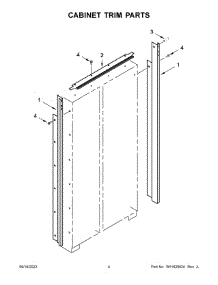 03 - Cabinet Trim Parts parts for Whirlpool Refrigerator KBSN702MPS00 from AppliancePartsPros.com