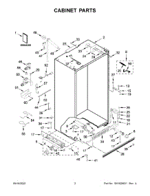 02 - Cabinet Parts parts for Whirlpool Refrigerator KBSN708MPA00 from AppliancePartsPros.com