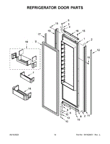 08 - Refrigerator Door Parts parts for Whirlpool Refrigerator KBSN708MPA00 from AppliancePartsPros.com