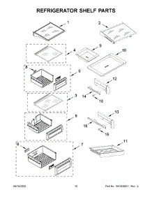 06 - Refrigerator Shelf Parts parts for Whirlpool Refrigerator KBSN708MPA00 from AppliancePartsPros.com