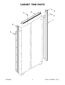03 - Cabinet Trim Parts parts for Whirlpool Refrigerator KBSN708MPA00 from AppliancePartsPros.com