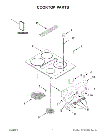 02 - Cooktop Parts parts for Whirlpool Range KCED600GSS01 from AppliancePartsPros.com