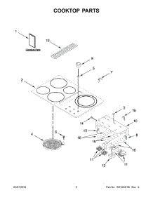 02 - Cooktop Parts parts for Whirlpool Range KCED606GSS01 from AppliancePartsPros.com
