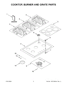 02 - Cooktop, Burner And Grate Parts parts for Whirlpool Cooktop KCGG530PBL01 from AppliancePartsPros.com