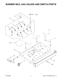 03 - Burner Box, Gas Valves And Switch Parts parts for Whirlpool Cooktop KCGG530PBL01 from AppliancePartsPros.com