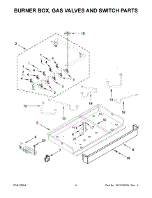 03 - Burner Box, Gas Valves And Switch Parts parts for Whirlpool Cooktop KCGG536PBL01 from AppliancePartsPros.com