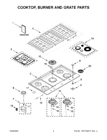 02 - Cooktop, Burner And Grate Parts parts for Whirlpool Cooktop KCGS956ESS06 from AppliancePartsPros.com