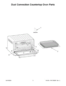 02 - Dual Convection Countertop Oven Parts parts for Whirlpool Wall Oven KCO224BM0 from AppliancePartsPros.com