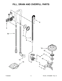 05 - Fill, Drain And Overfill Parts parts for Whirlpool Dishwasher KDFE104HBL1 from AppliancePartsPros.com