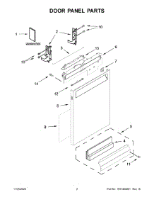 02 - Door Panel Parts parts for Whirlpool Dishwasher KDFE104HBL1 from AppliancePartsPros.com