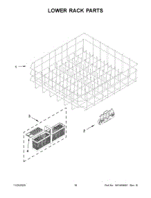 10 - Lower Rack Parts parts for Whirlpool Dishwasher KDFE104HBL1 from AppliancePartsPros.com