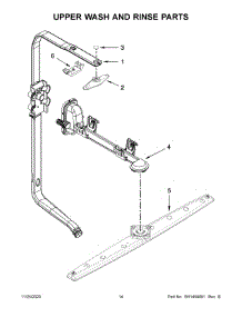 08 - Upper Wash And Rinse Parts parts for Whirlpool Dishwasher KDFE104HBL1 from AppliancePartsPros.com