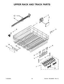 09 - Upper Rack And Track Parts parts for Whirlpool Dishwasher KDFE104HBL1 from AppliancePartsPros.com