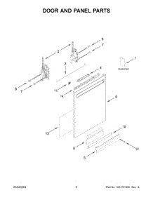 Door And Panel Parts parts for Whirlpool Dishwasher KDFE104KBL3 from AppliancePartsPros.com