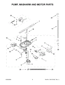 Pump, Washarm And Motor Parts parts for Whirlpool Dishwasher KDFE104KBL3 from AppliancePartsPros.com