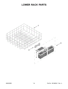08 - Lower Rack Parts parts for Whirlpool Dishwasher KDFE104KPS0 from AppliancePartsPros.com