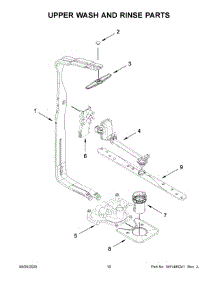 06 - Upper Wash And Rinse Parts parts for Whirlpool Dishwasher KDFE104KPS0 from AppliancePartsPros.com