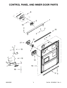 03 - Control Panel And Inner Door Parts parts for Whirlpool Dishwasher KDFE104KPS0 from AppliancePartsPros.com