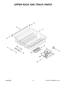 07 - Upper Rack And Track Parts parts for Whirlpool Dishwasher KDFE104KPS2 from AppliancePartsPros.com
