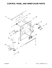 03 - Control Panel And Inner Door Parts parts for Whirlpool Dishwasher KDFE104KPS2 from AppliancePartsPros.com