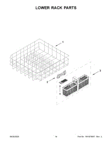 08 - Lower Rack Parts parts for Whirlpool Dishwasher KDFE104KPS2 from AppliancePartsPros.com