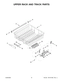 Upper Rack And Track Parts parts for Whirlpool Dishwasher KDFE104KWH3 from AppliancePartsPros.com