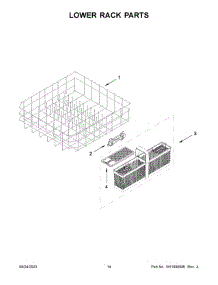 08 - Lower Rack Parts parts for Whirlpool Dishwasher KDFE105PPS0 from AppliancePartsPros.com