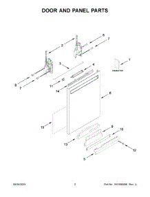02 - Door And Panel Parts parts for Whirlpool Dishwasher KDFE105PPS0 from AppliancePartsPros.com