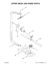 06 - Upper Wash And Rinse Parts parts for Whirlpool Dishwasher KDFE105PPS0 from AppliancePartsPros.com