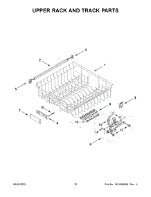 07 - Upper Rack And Track Parts parts for Whirlpool Dishwasher KDFE105PPS0 from AppliancePartsPros.com