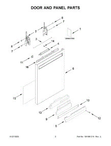02 - Door And Panel Parts parts for Whirlpool Dishwasher KDFE204KBL1 from AppliancePartsPros.com
