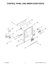 03 - Control Panel And Inner Door Parts parts for Whirlpool Dishwasher KDFE204KBL1 from AppliancePartsPros.com