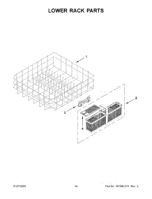 08 - Lower Rack Parts parts for Whirlpool Dishwasher KDFE204KBL1 from AppliancePartsPros.com