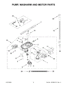05 - Pump, Washarm And Motor Parts parts for Whirlpool Dishwasher KDFE204KBL1 from AppliancePartsPros.com
