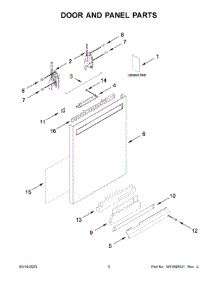 02 - Door And Panel Parts parts for Whirlpool Dishwasher KDFE204KBL2 from AppliancePartsPros.com