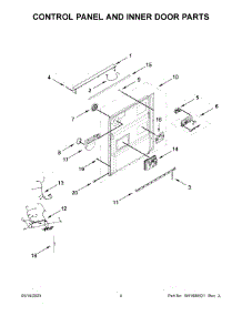 03 - Control Panel And Inner Door Parts parts for Whirlpool Dishwasher KDFE204KBL2 from AppliancePartsPros.com