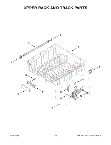 Upper Rack And Track Parts parts for Whirlpool Dishwasher KDFE204KBL3 from AppliancePartsPros.com