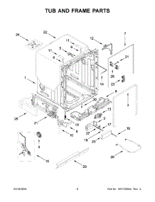 Tub And Frame Parts parts for Whirlpool Dishwasher KDFE204KBL3 from AppliancePartsPros.com