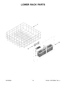 Lower Rack Parts parts for Whirlpool Dishwasher KDFE204KBS3 from AppliancePartsPros.com