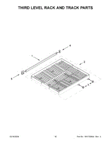 Third Level Rack And Track Parts parts for Whirlpool Dishwasher KDFE204KPS3 from AppliancePartsPros.com