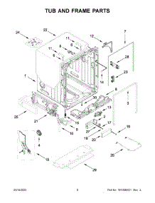04 - Tub And Frame Parts parts for Whirlpool Dishwasher KDFE204KWH2 from AppliancePartsPros.com