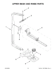Upper Wash And Rinse Parts parts for Whirlpool Dishwasher KDFE204KWH3 from AppliancePartsPros.com