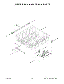 07 - Upper Rack And Track Parts parts for Whirlpool Dishwasher KDFE304RBS0 from AppliancePartsPros.com