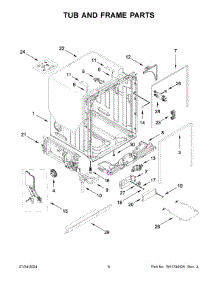 04 - Tub And Frame Parts parts for Whirlpool Dishwasher KDFE304RPS0 from AppliancePartsPros.com