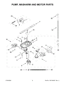 05 - Pump, Washarm And Motor Parts parts for Whirlpool Dishwasher KDFE304RPS0 from AppliancePartsPros.com