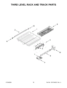 09 - Third Level Rack And Track Parts parts for Whirlpool Dishwasher KDFE304RPS0 from AppliancePartsPros.com