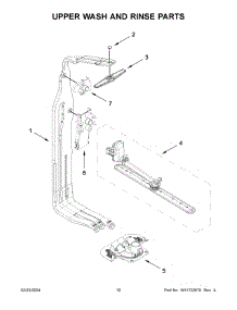 Upper Wash And Rinse Parts parts for Whirlpool Dishwasher KDFM404KBS3 from AppliancePartsPros.com