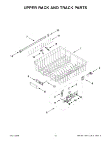 Upper Rack And Track Parts parts for Whirlpool Dishwasher KDFM404KBS3 from AppliancePartsPros.com