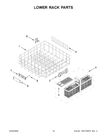 Lower Rack Parts parts for Whirlpool Dishwasher KDFM404KBS3 from AppliancePartsPros.com